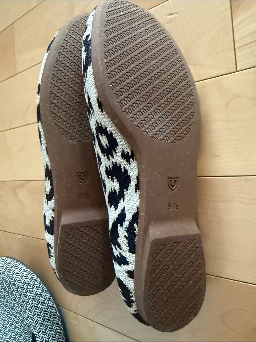 Rothy's Black and Cream Leopard Knit Slip-On Flats - Picture 2 of 2